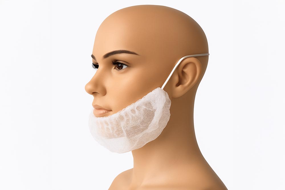 Skäggskydd för restauranger i vitt